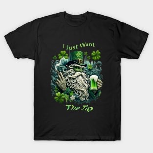 Whimsical Leprechaun Savoring A Cold One T-Shirt